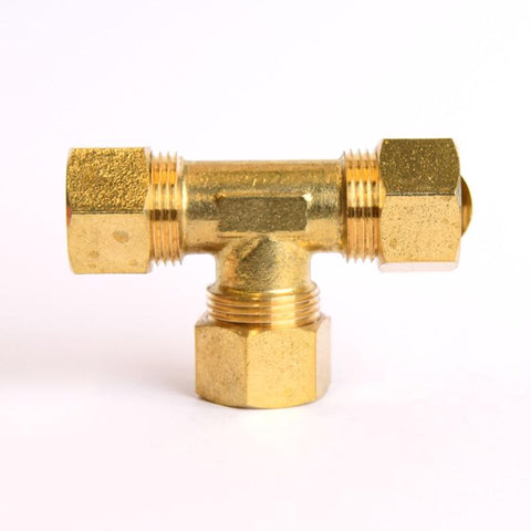 ATC 5/8 in. Compression X 5/8 in. D Compression Yellow Brass Tee (Pack of 5)