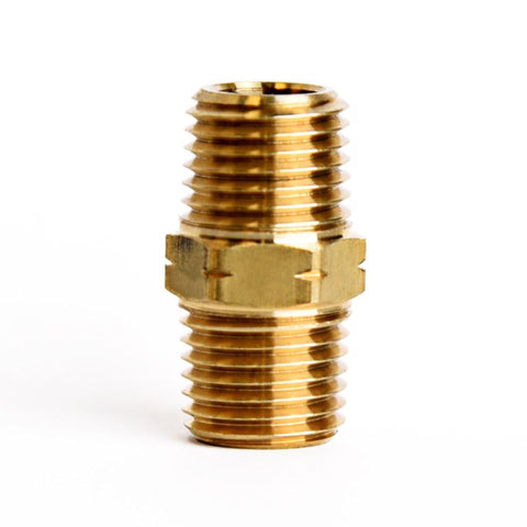 ATC 1/4 in. MPT X 1/4 in. D MPT Yellow Brass Hex Nipple (Pack of 5)