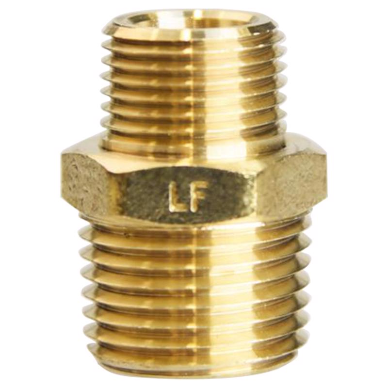 ATC 1/2 in. MPT X 3/8 in. D MPT Brass Reducing Hex Nipple (Pack of 5)