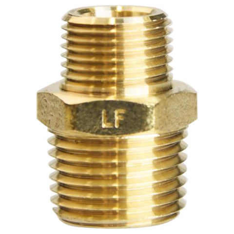 ATC 1/2 in. MPT X 3/8 in. D MPT Brass Reducing Hex Nipple (Pack of 5)