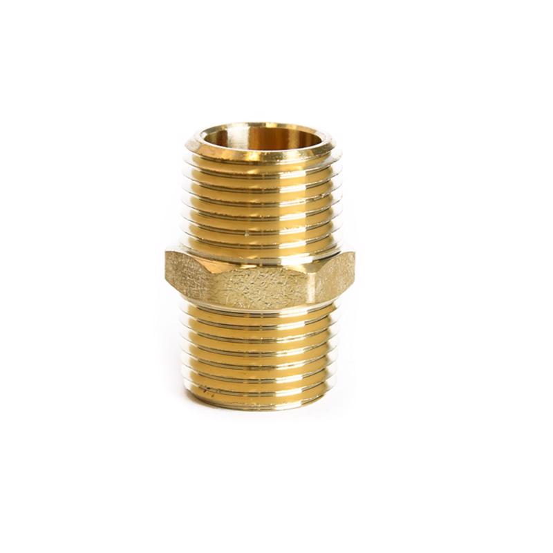 ATC 1/2 in. MPT X 1/2 in. D MPT Brass Hex Nipple (Pack of 5)