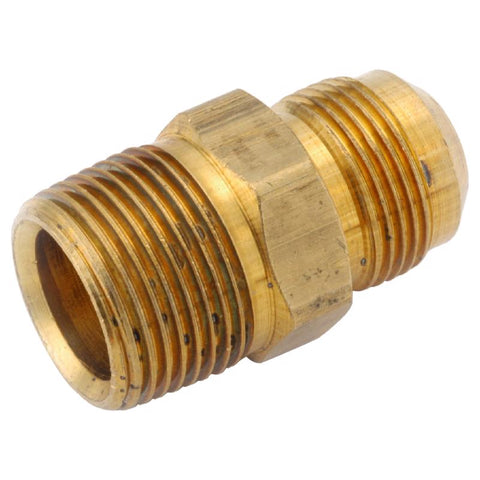 Anderson Metals 15/16 in. Male Flare in. X 1/2 in. D MIP Gold Brass Gas Appliance Adapter (Pack of 5)
