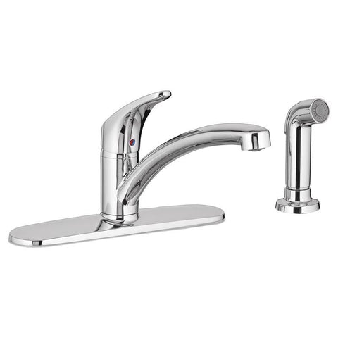 American Standard Colony Pro One Handle Polished Chrome Kitchen Faucet Side Sprayer Included