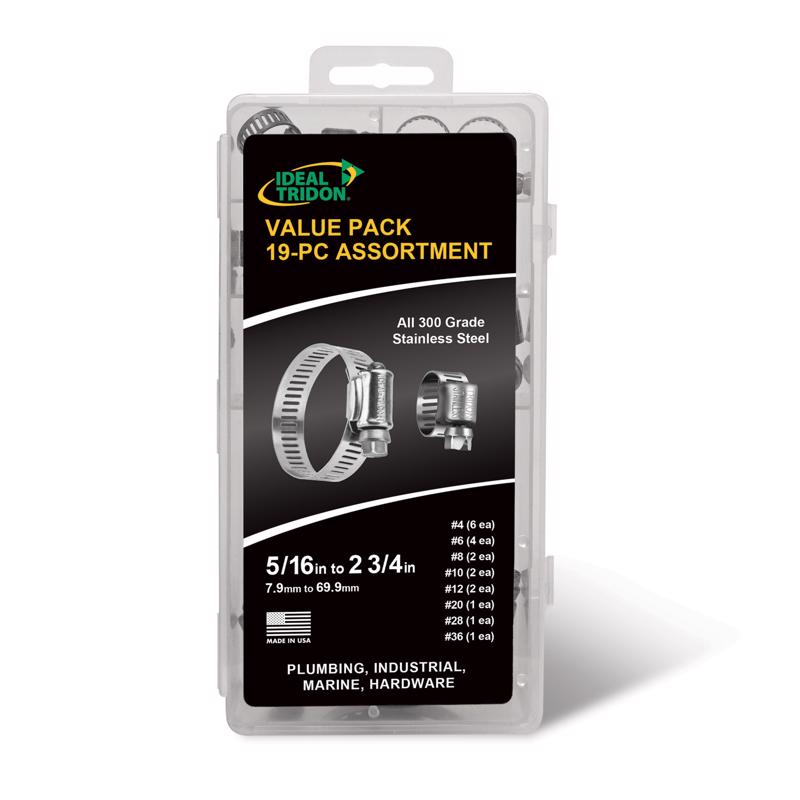 Ideal Tridon 5/16 in to 2-3/4 in. SAE 4' SAE 6 Silver Hose Clamp Stainless Steel