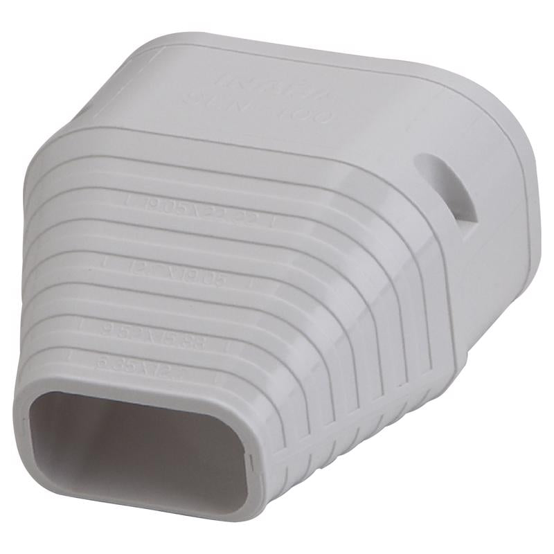 Slimduct Lineset Cover End Fitting 3.75 in. W X 3 in. H White