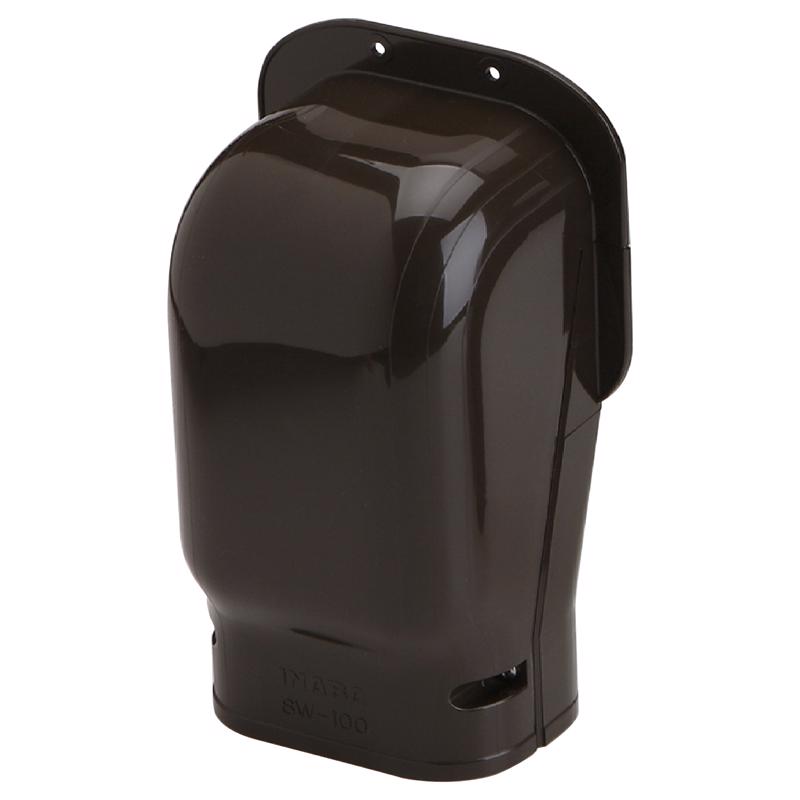 Slimduct Lineset Cover Wall Inlet 3.75 in. W X 3.5 in. H Brown
