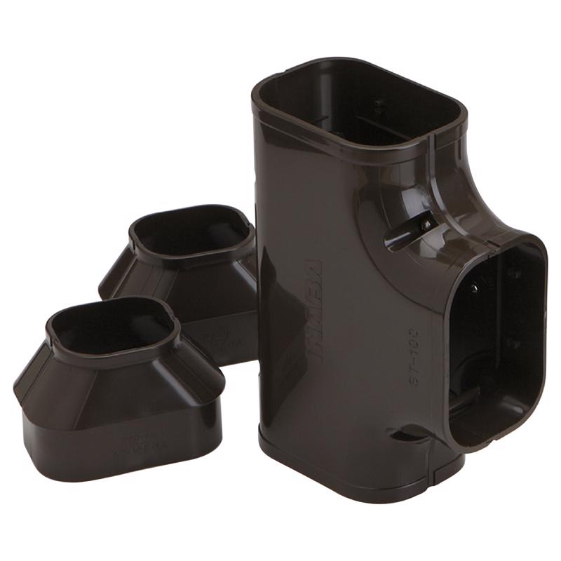 Slimduct Lineset Cover Tee 3.75 in. W X 3.125 in. H Brown