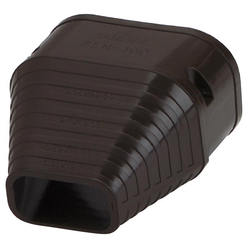 Slimduct Lineset Cover End Fitting 3.75 in. W X 3 in. H Brown