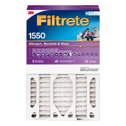 Filtrete 20 in. W X 25 in. H X 6 in. Polypropylene 1550 MPR Pleated Air Filter 1 pk (Pack of 2)