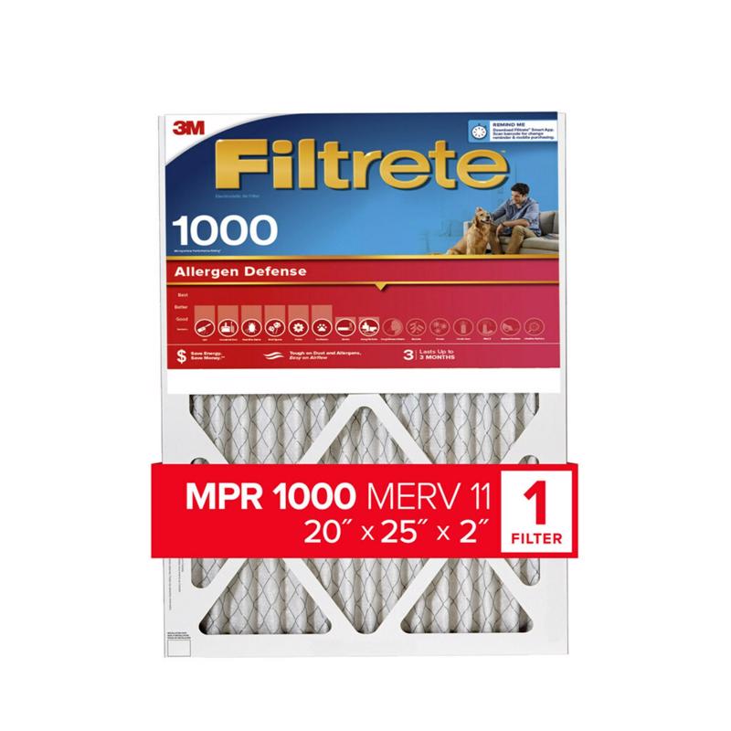 Filtrete 20 in. W X 25 in. H X 2 in. Polypropylene 1550 MPR Pleated Air Filter 1 pk (Pack of 4)