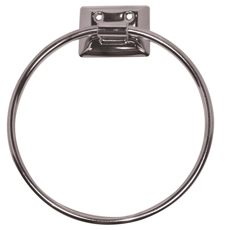 DECKO Anillo para toalla de metal cromado plateado