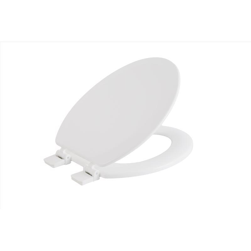 Oakbrook Collection Laurel Elongated White Wood Toilet Seat