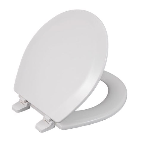 Oakbrook Collection Laurel Round White Wood Toilet Seat