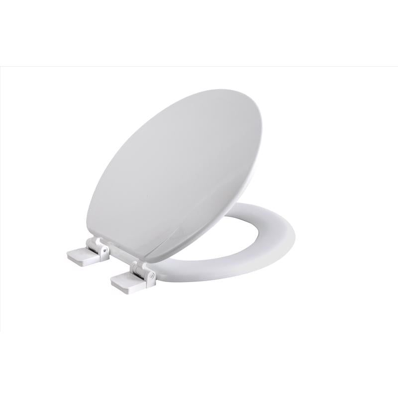 Oakbrook Collection Rockford Round White Wood Toilet Seat