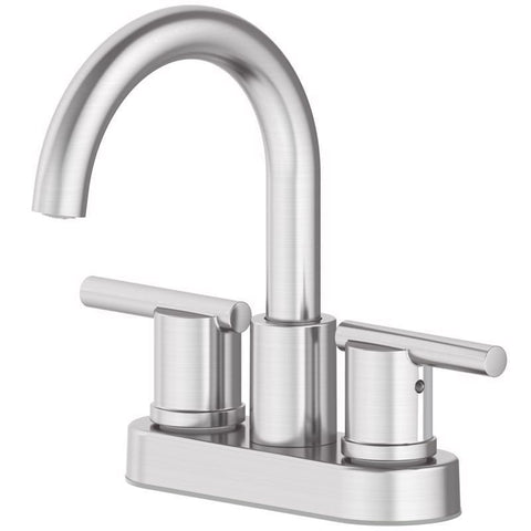 Oakbrook Collection Alexis Brushed Nickel Modern Centerset Bathroom Sink Faucet 4 in.