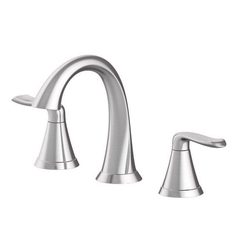 Oakbrook Collection Chloe Brushed Nickel Contemporary Widespread Bathroom Sink Faucet 8 in.