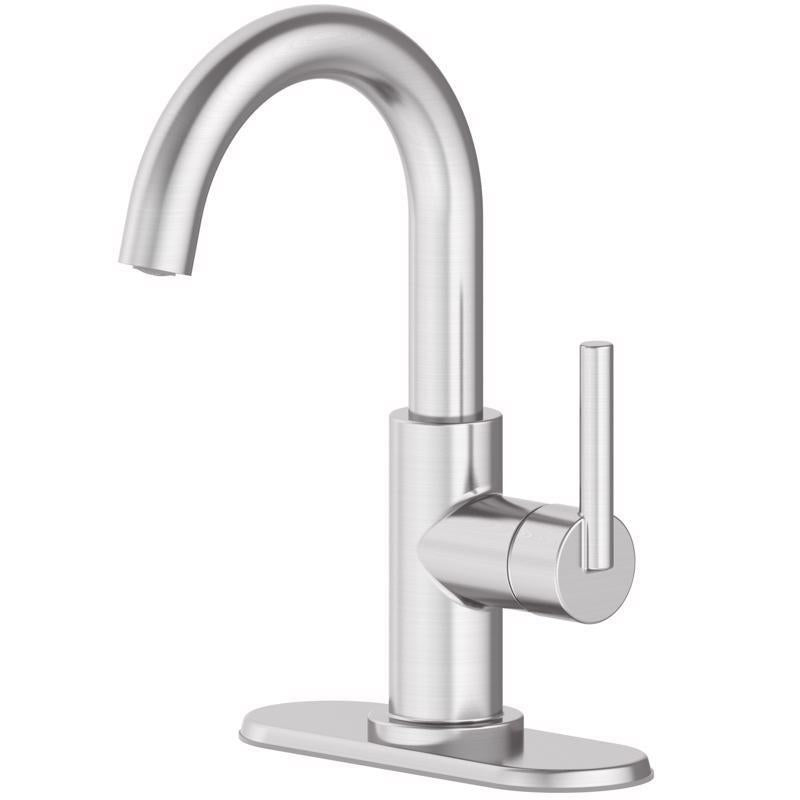 Oakbrook Collection Alexis Brushed Nickel Modern Single-Handle Bathroom Sink Faucet 4 in.