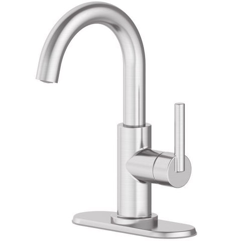 Oakbrook Collection Alexis Brushed Nickel Modern Single-Handle Bathroom Sink Faucet 4 in.