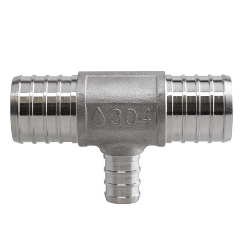 Plumbeeze 1 in. PEX X 1 in. D PEX Stainless Steel Tee