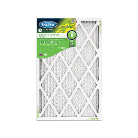BestAir 16 in. W X 20 in. H X 1 in. 8 MERV Pleated Air Filter 1 pk (Pack of 12)