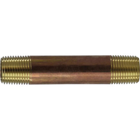 Anderson Metals 1/8 in. MPT in. X 1/8 in. D MPT Red Brass Close Nipple 3/4 in. L