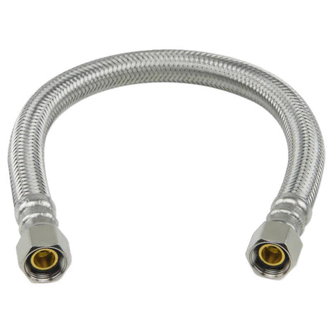 BrassCraft Plumbshop 3/8 in. Compression pc X 3/8 in. D Compression 12 in. Braided Stainless Steel F