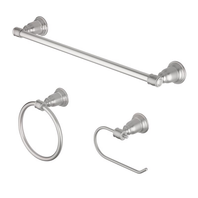 OakBrook Collection Brushed Nickel Silver Zinc Towel Holder