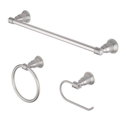 OakBrook Collection Brushed Nickel Silver Zinc Towel Holder