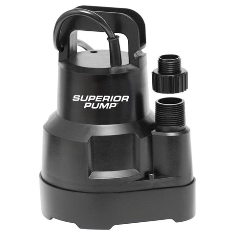 Bomba de servicio de CA Superior Pump de 1/6 HP y 1920 gph con interruptor de flotador termoplástico en la parte superior