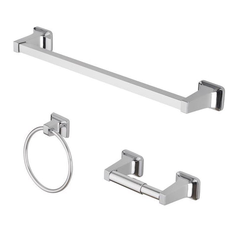 OakBrook Collection Chrome Silver Zinc Towel Bar Set