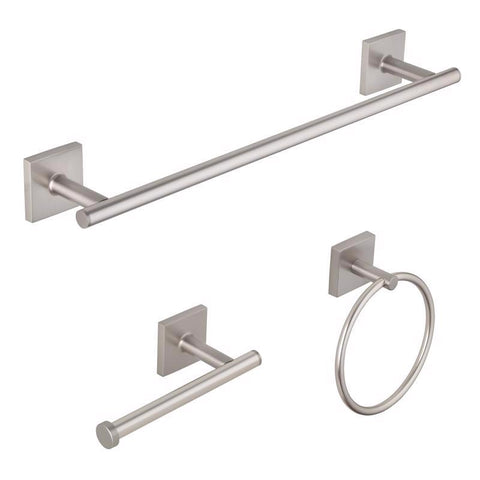 OakBrook Collection Brushed Nickel Silver Die Cast Zinc Towel Holder