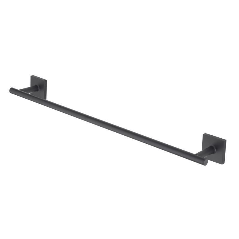 OakBrook Collection Matte Black Towel Bar 18 in. L Die Cast Zinc