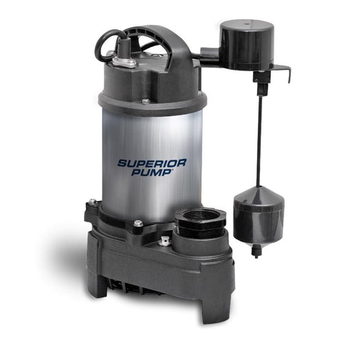 Superior Pump 1 HP 5160 gph Stainless Steel Vertical Float Switch AC Sump Pump 10 ft.
