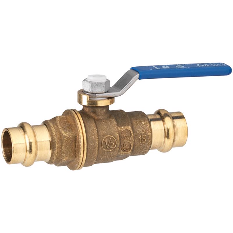 Homewerks 1 in. Brass Press Ball Valve Full Port Lever