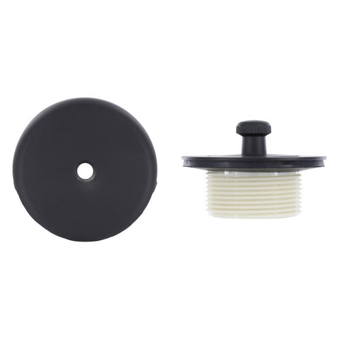 Danco 2-3/4 in. Matte Black Round Metal Lift and Turn Tub Drain Trim Kit