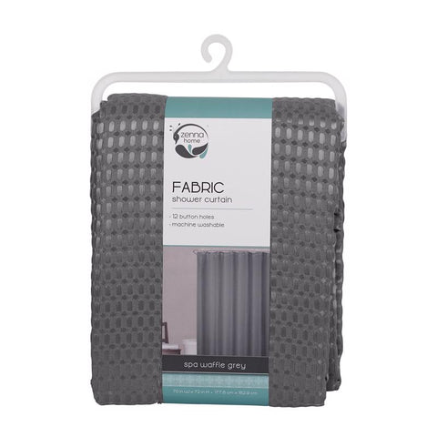 Zenna Home 72 in. H X 70 in. W Grey Spa Waffle Shower Curtain Fabric (Pack of 3)