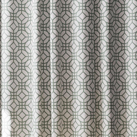 Zenna Home 72 in. H X 70 in. W Green Geometric Shower Curtain Fabric (Pack of 3)