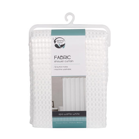 Zenna Home 72 in. H X 70 in. W White Shower Curtain Cotton (Pack of 3)