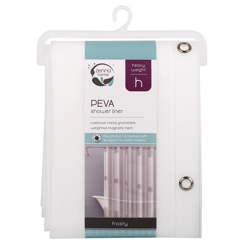 Zenna Home 71 pulg. de alto x 70 pulg. de ancho Revestimiento de cortina de ducha esmerilado PEVA