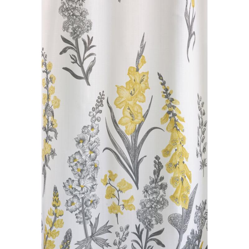 Zenna Home 72 in. H X 70 in. W Yellow Flowers Shower Curtain Fabric (Pack of 3)