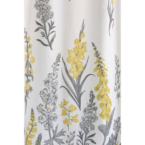 Zenna Home 72 in. H X 70 in. W Yellow Flowers Shower Curtain Fabric (Pack of 3)
