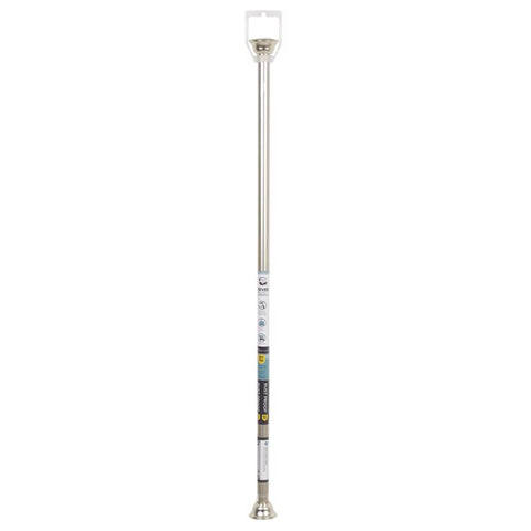 Zenna Home Shower Tension Rod 72 in. L Brushed Nickel Silver