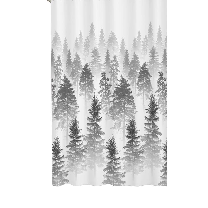 Cortina de ducha de tela blanca Treeline de Zenna Home, 72 pulg. de alto x 70 pulg. de ancho (paquete de 3)