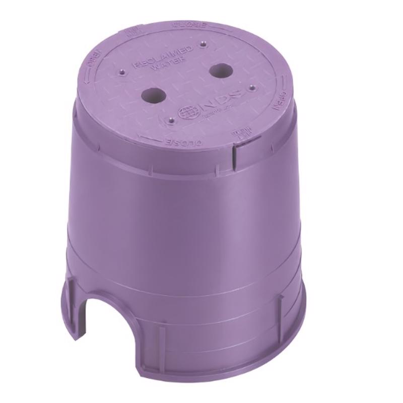 NDS 8.6 in. W X 8.6 in. D X 9 in. H Round Valve Box Purple