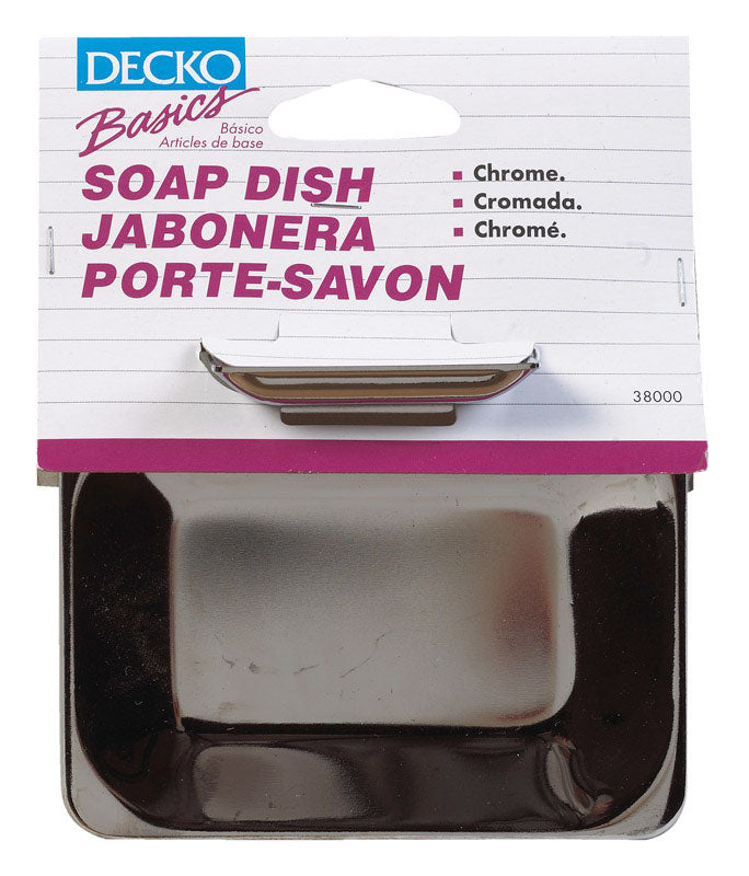 Jabonera DECKO de acero cromado plateado
