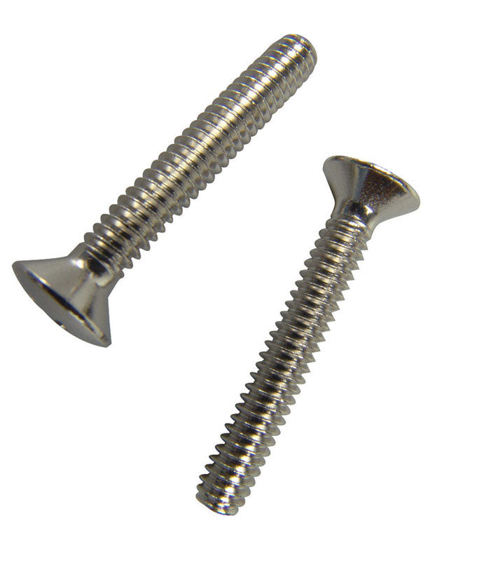 Danco No. 1/4-20 X 1-1/2 in. L Slotted Oval Head Chrome-Plated Brass Overflow Plate Screw 1 pk (Pack of 5)
