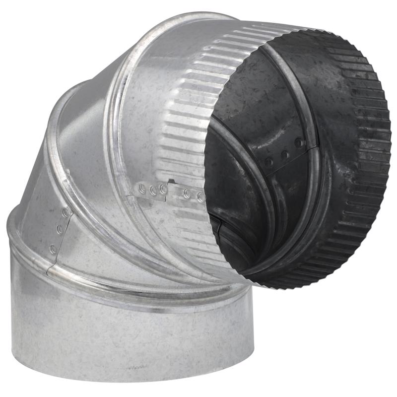 Imperial 6 in. D X 6 in. D Adjustable 90 deg Galvanized Steel Elbow Exhaust (Pack of 8)
