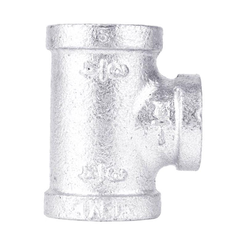STZ Industries 3/4 in. FIP each X 3/4 in. D FIP 1/2 in. D FIP Galvanized Malleable Iron Tee (Pack of 5)