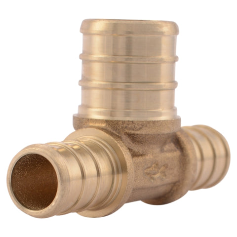 SharkBite 1/2 in. Barb each X 1/2 in. D Barb Brass Reducing Tee