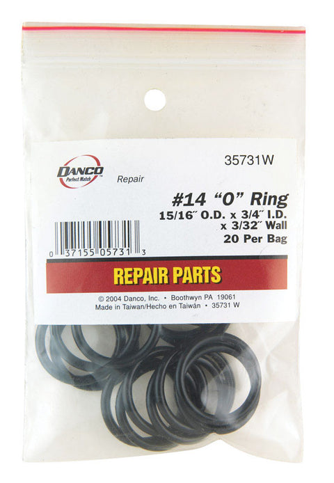 Danco 15/16 in. D X 3/4 in. D #14 Rubber O-Ring 20 pk